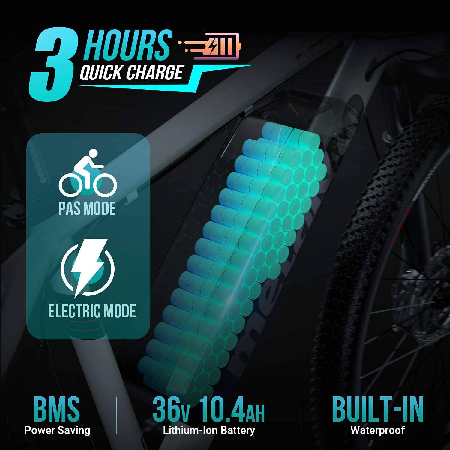 Above Edge - METAKOO 26” Electric Mountain Bike, 350W Motor